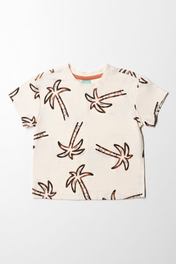 Palm T-Shirt Cream And Brown