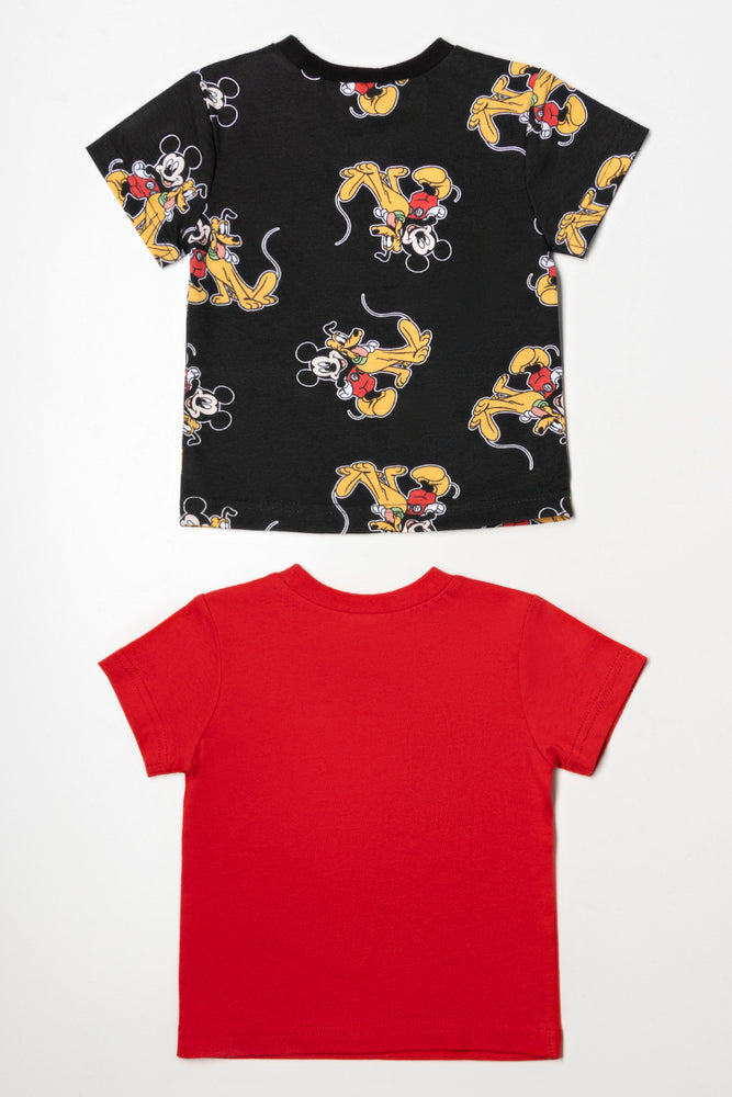 Mickey Mouse 2 Pack T-Shirts Red And Black (2)