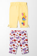 Sesame Street 2 Pack Cropped Leggings Yellow