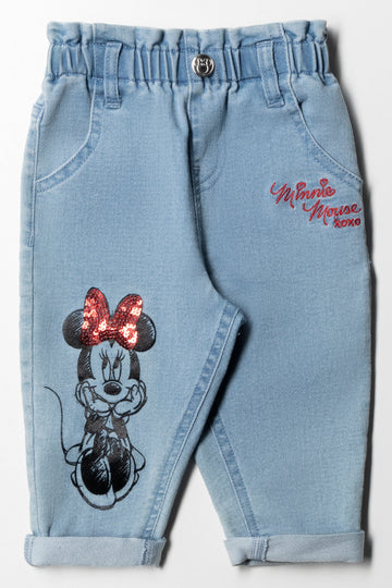 Minnie Mouse Paperbag Denim Jeans Blue