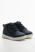 High Top Lace Up Sneaker Navy