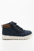 High Top Lace Up Sneaker Navy (1)