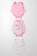 3 Pack Long Sleeve Bodyvests Pink