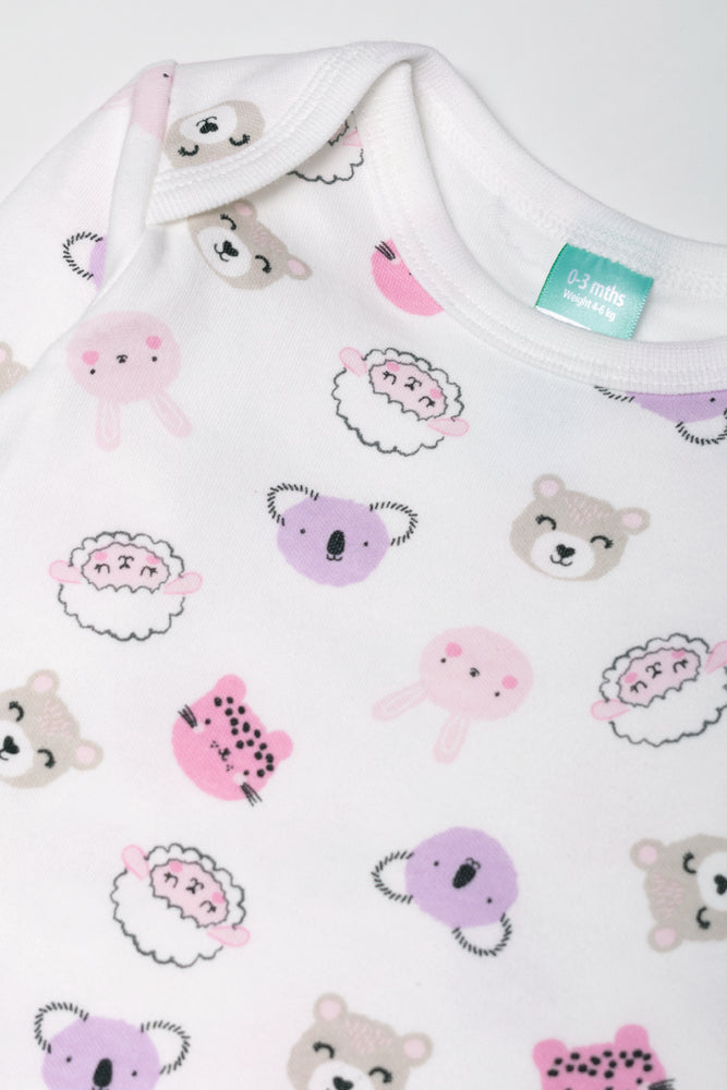 3 Pack Long Sleeve Bodyvests Pink (3)