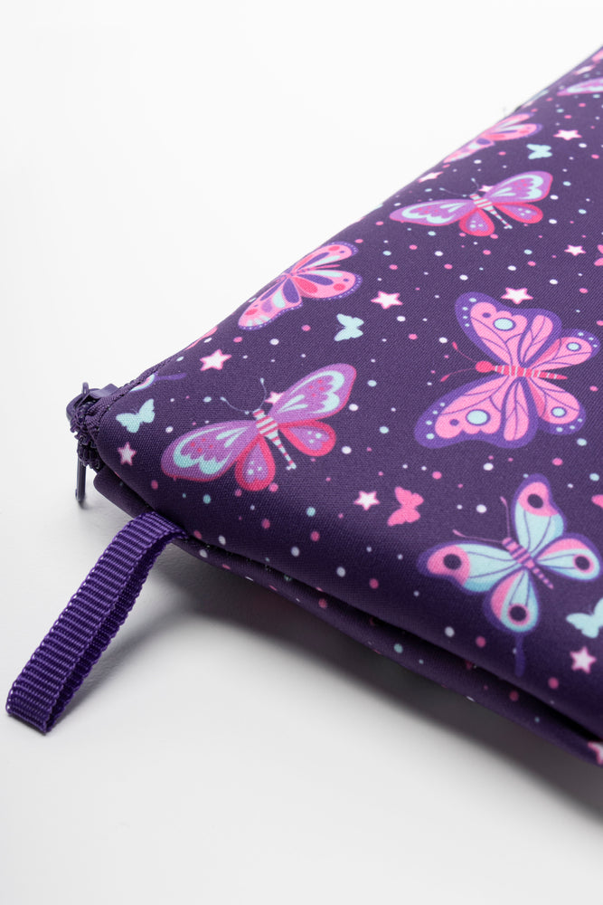 Single Zip Long Pencil Bag Purple (2)