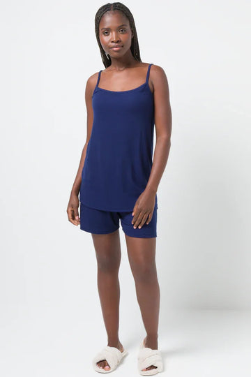 Rib Cami Short Set Navy