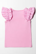 Frill Sleeve Top Pink (2)