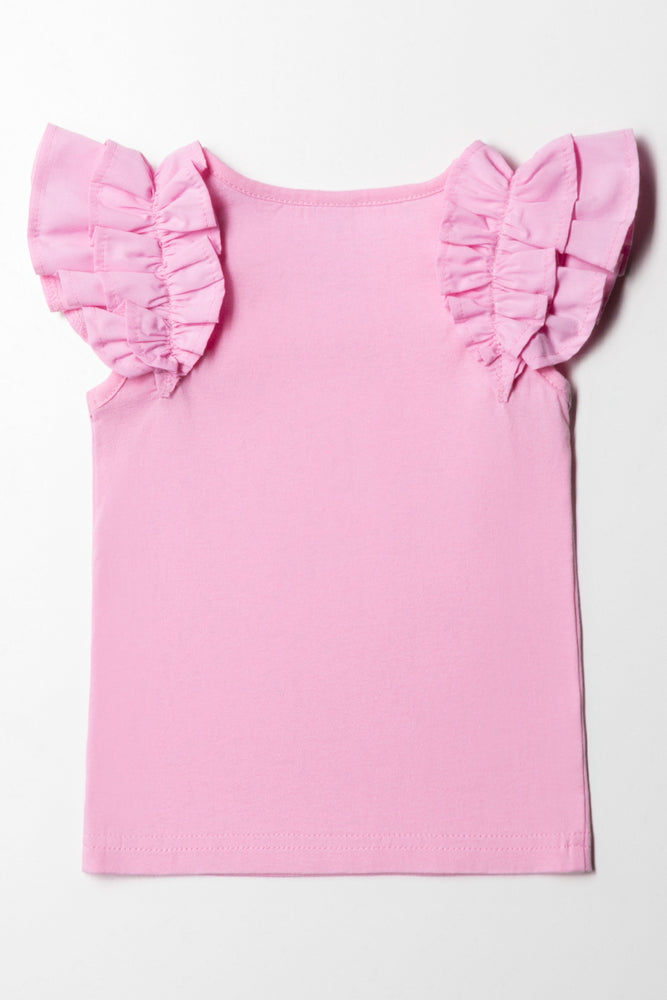 Frill Sleeve Top Pink (2)
