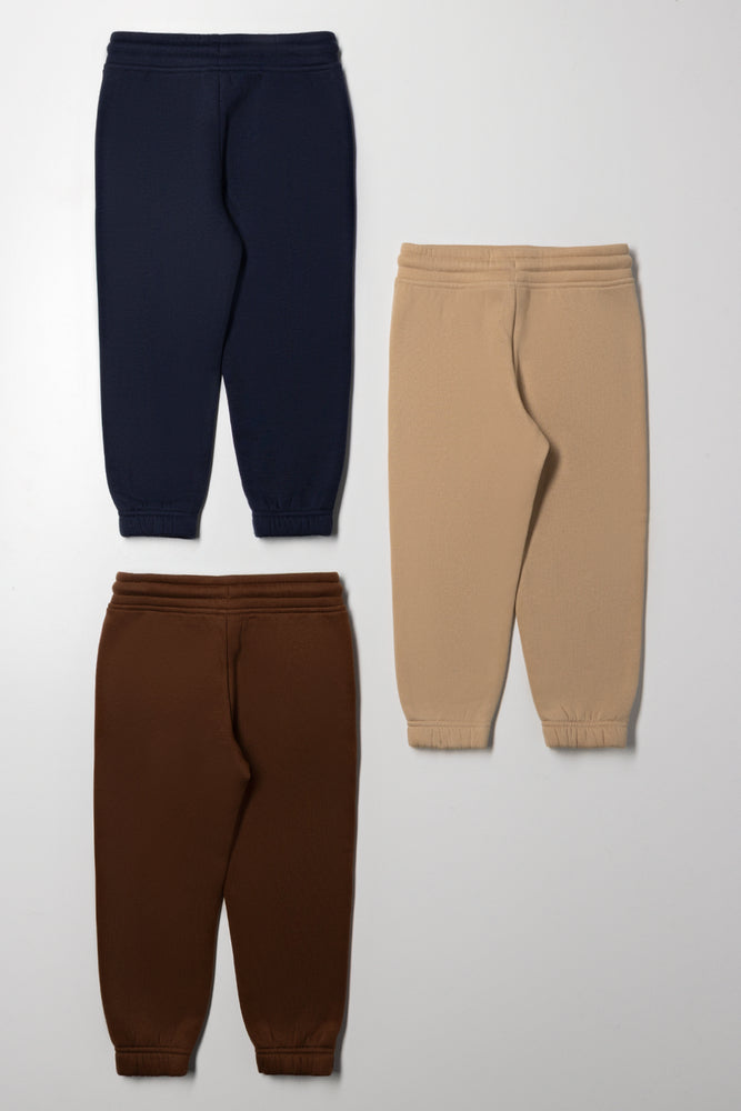 3 Pack Trackpants Navy, Natural And Brown (2)