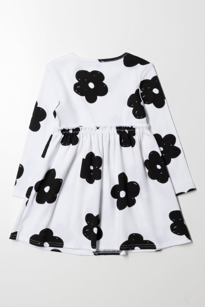 Fit and Flare Rib Dress White (2)