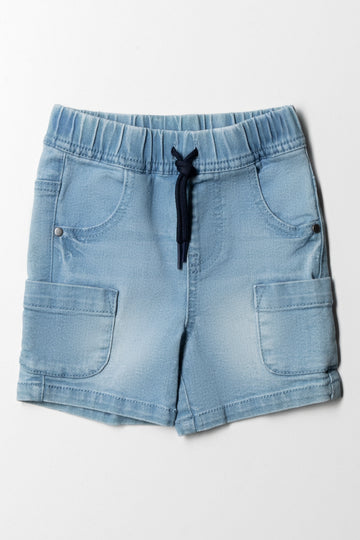 Denim Short With Pockets Blue