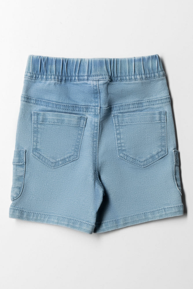Denim Short With Pockets Blue (2)