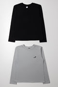 2 Pack Long Sleeve T-Shirts Black And Grey