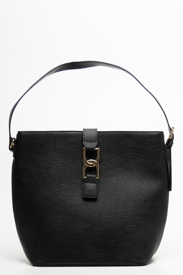 Belted Tote Bag Black