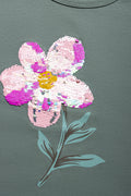 Sequin Flower Top Green (1)
