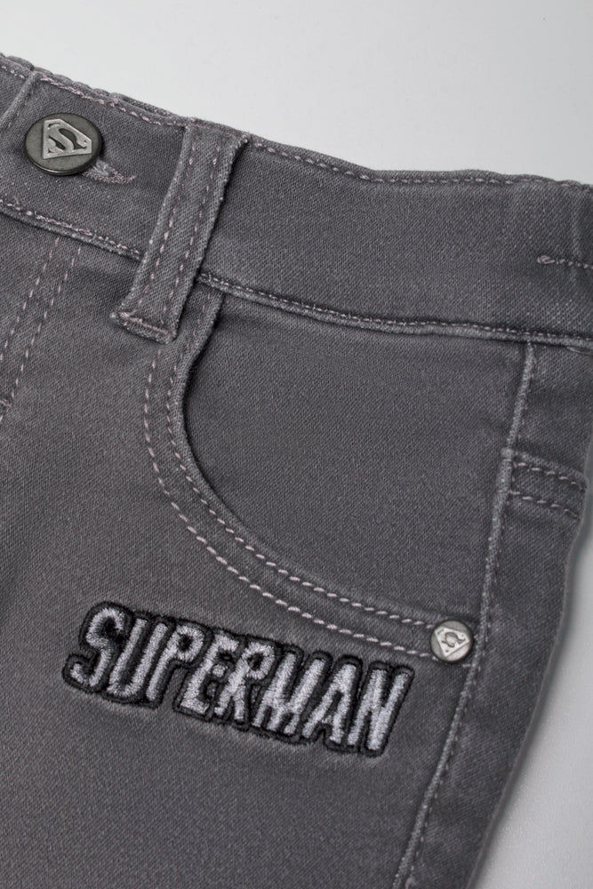 Superman Denim Short Grey