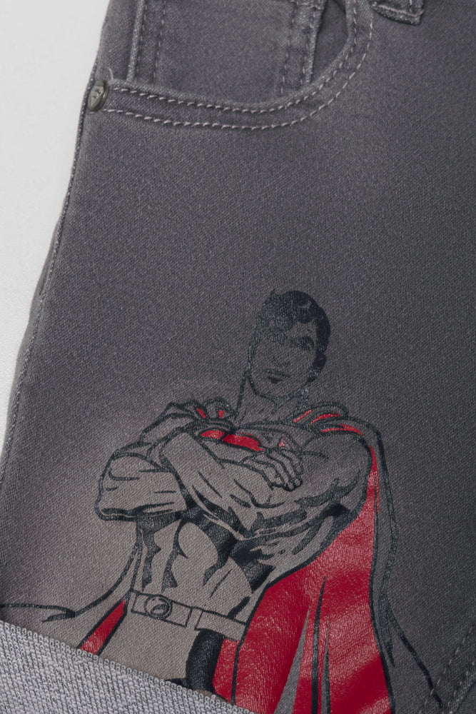 Superman Denim Short Grey (2)