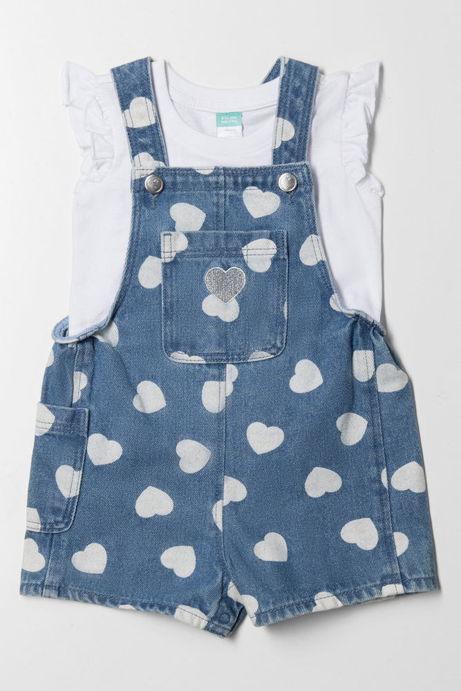 Dungaree And T-Shirt Set Blue