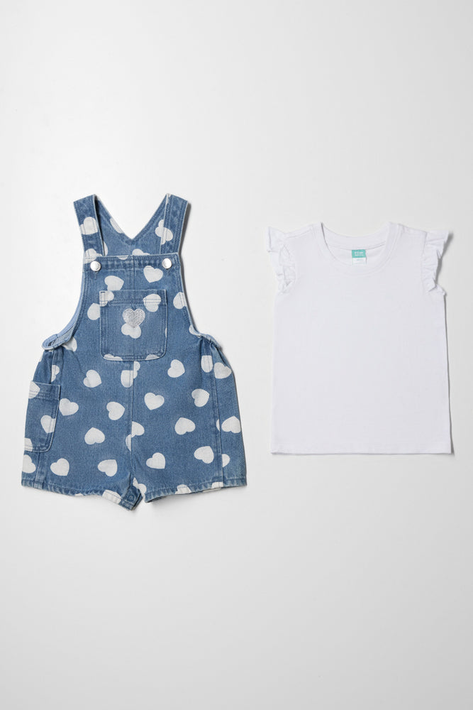 Dungaree And T-Shirt Set Blue (4)