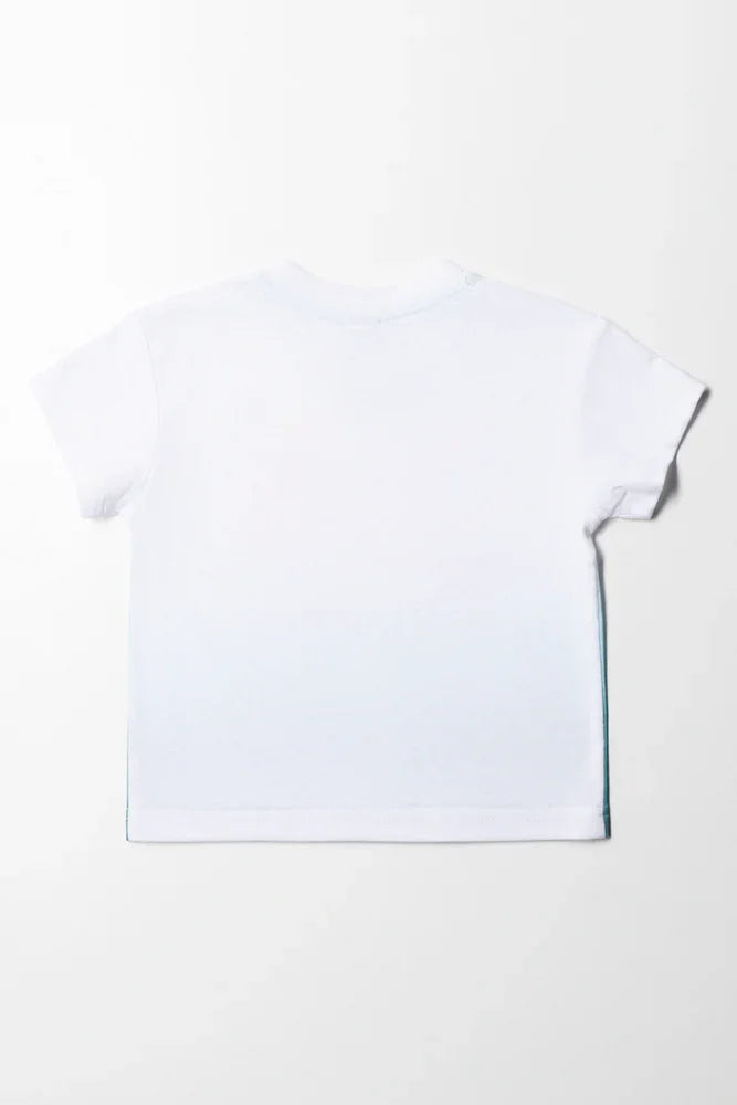 Surf Time Ombre Short Sleeve T-Shirt White And Blue (2)