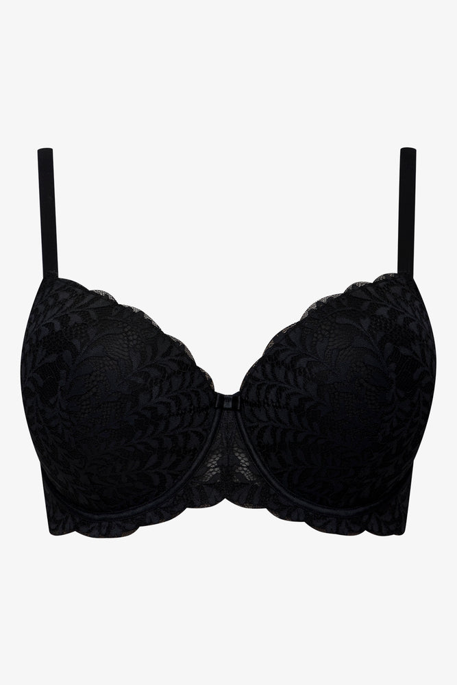 Plus Size 2 Pack Lace Balconette Bras Black And Natural (2)
