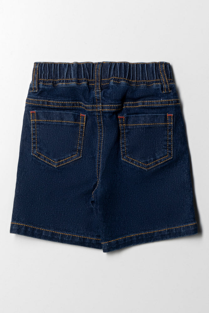 Badge Denim Short Blue (2)