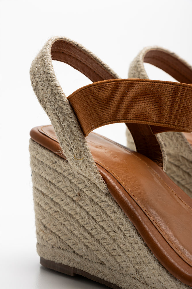 Elastic Espadrille Wedge Brown (3)