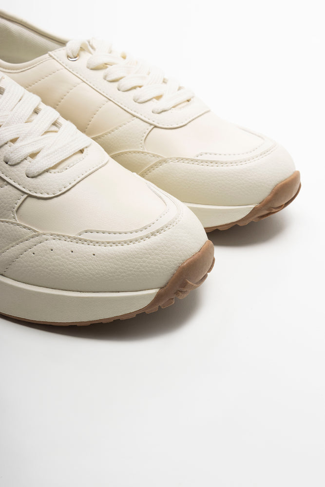 Lace Up Trainer Cream (2)