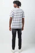 Short Sleeve Stripe T-Shirt Cream (2)