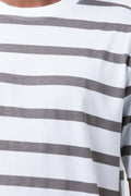 Short Sleeve Stripe T-Shirt Cream (3)