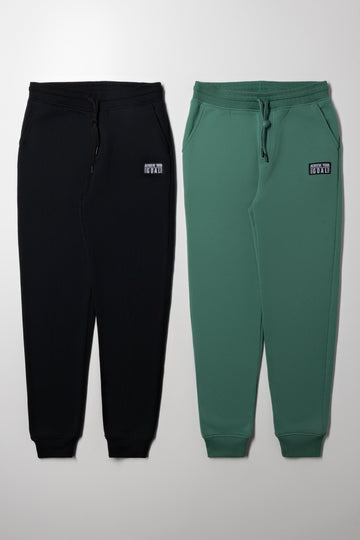 2 Pack Trackpants Green And Black