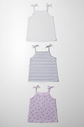 3 Pack Strappy Vests Lilac