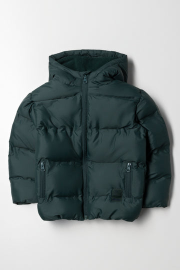 Hooded Puffer Jacket Green