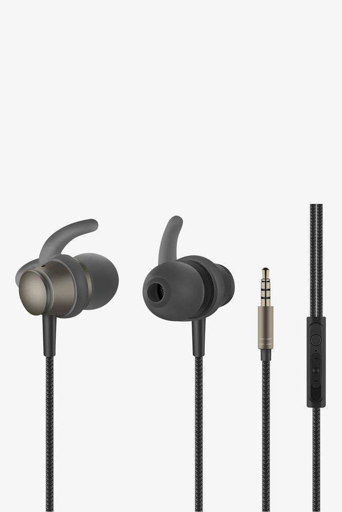 Volkano Titanium Aux Earphone Gun Metal