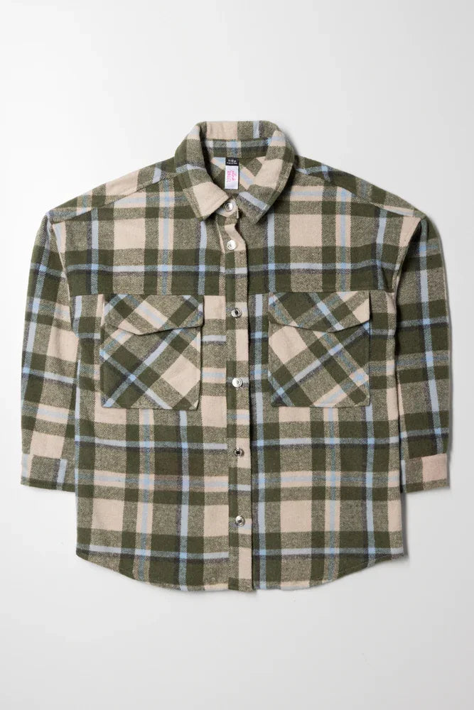 Check Long Sleeve Shirt Green