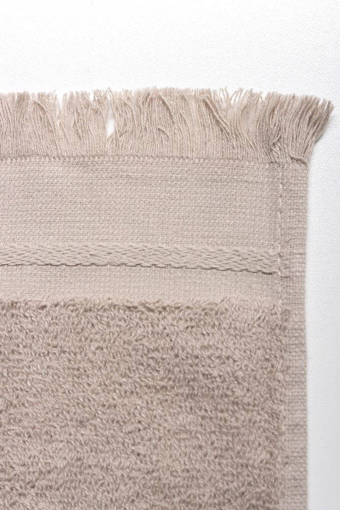 Fringed Guest Towel Natural (1)