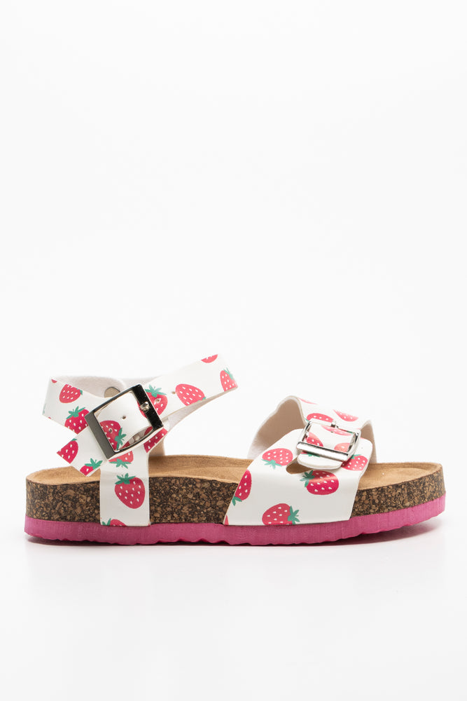Strawberry Cork Sandal White (1)