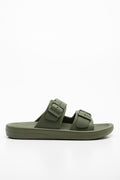 Double Strap Slide Dark Green (1)