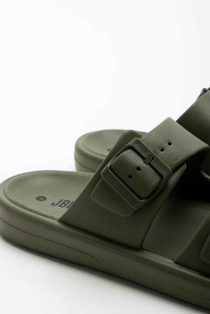Double Strap Slide Dark Green (3)