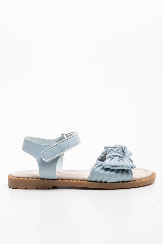 Pleated Bow Sandal Light Blue (1)