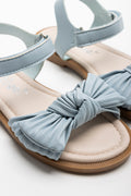 Pleated Bow Sandal Light Blue (2)