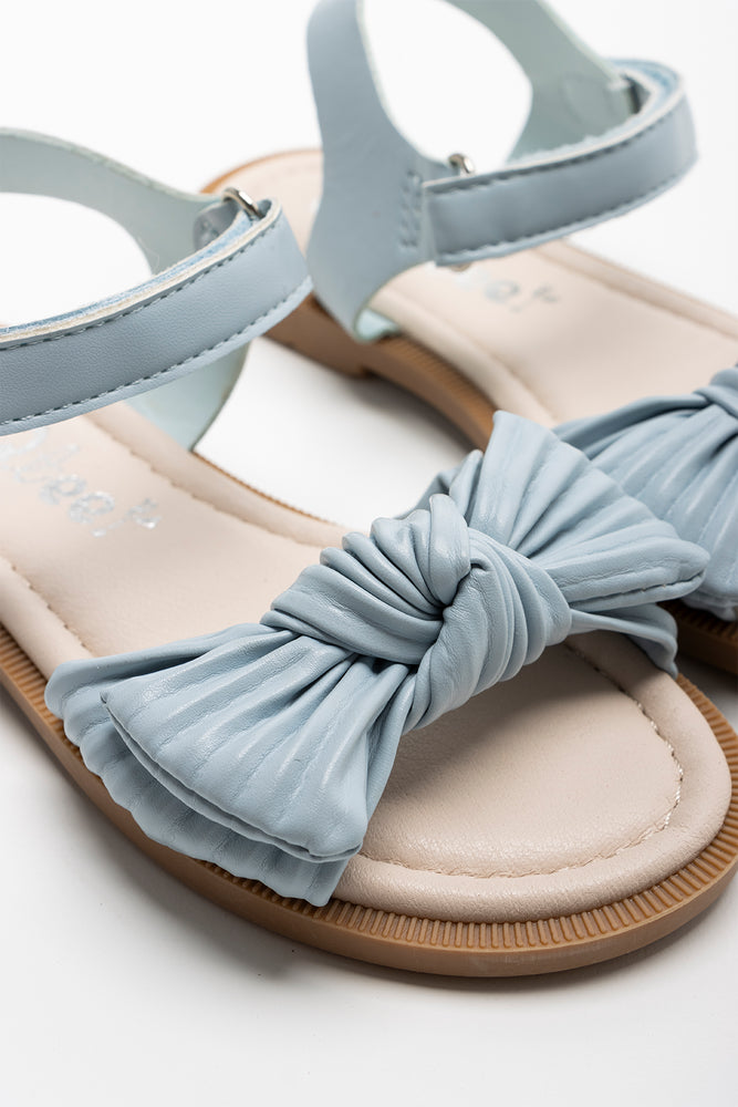 Pleated Bow Sandal Light Blue (2)