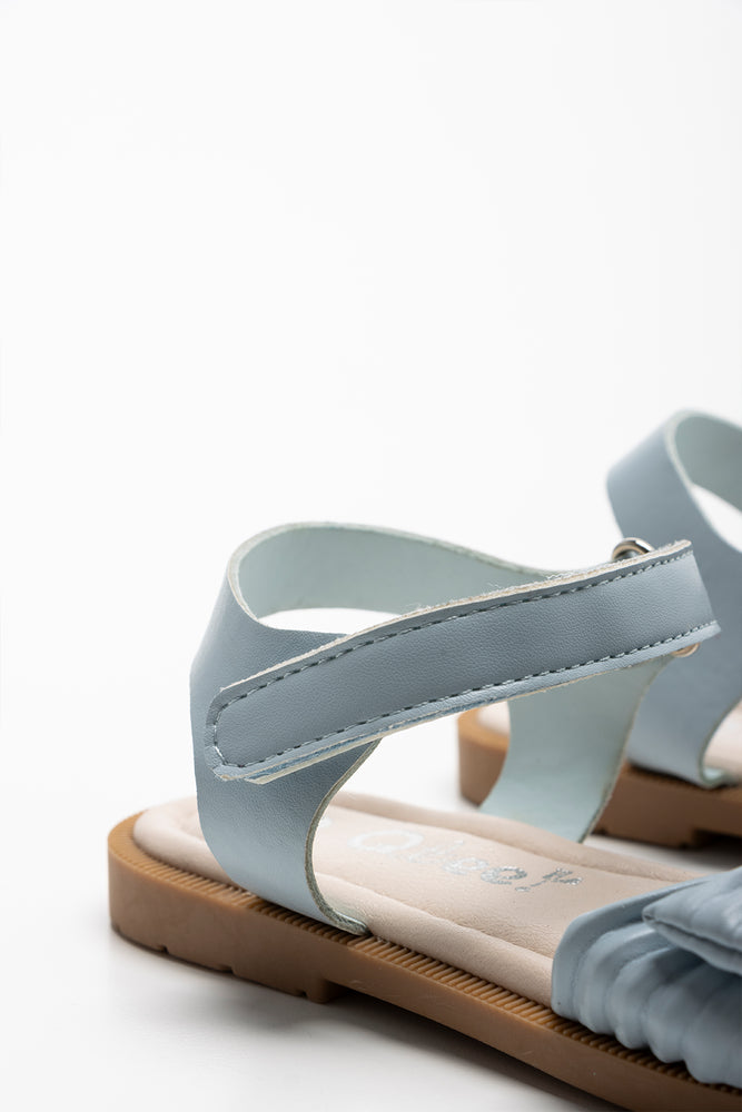 Pleated Bow Sandal Light Blue (3)