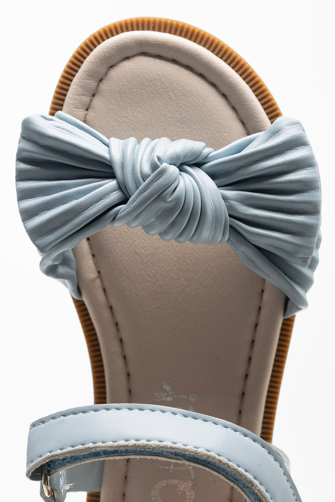 Pleated Bow Sandal Light Blue (4)