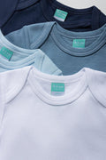 4 Pack Short Sleeve Bodyvests Blue And White (1)