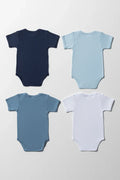 4 Pack Short Sleeve Bodyvests Blue And White (2)
