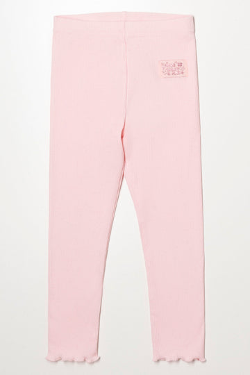 Rib Leggings Light Pink