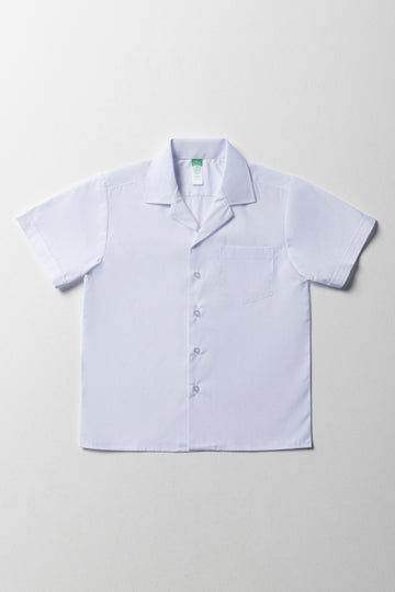 Primary School Short Sleeve Open Neck Shirt White