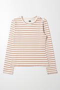 Stripe Crew Neck Long Sleeve T-Shirt Natural