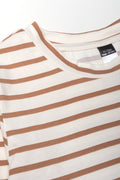 Stripe Crew Neck Long Sleeve T-Shirt Natural (1)